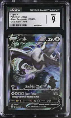 (PSA) CGC 9 Lugia V Silver Tempest Full Alt Art Pokemon Card #186 Mint Clean - Image 1
