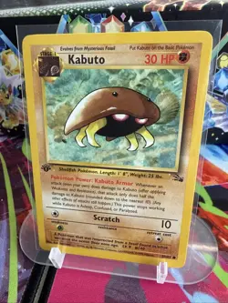 Pokemon TCG Kabuto Fossil 1st Edition Common Card 50/62 Never Played, Near Mint! - Image 1