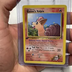 Pokemon Card - Blaine's Vulpix Gym Heroes 1st Edition 65/132 Common LP+ Vtg WOTC - Image 1
