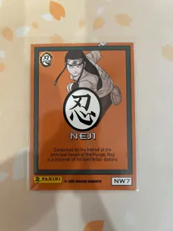 Naruto Trading Card, Panini, Neji, Ninja Warriors, NW7, VLP - Image 2