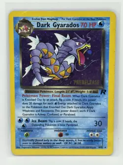 Pokemon Dark Gyrados TCG Pre-Release Card 8/82 Holo Rare LP - Image 1
