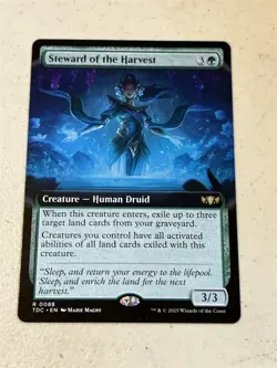 mtg borderless Steward of the Harvest, Tarkir Dragonstorm commander, unplayed - Image 1