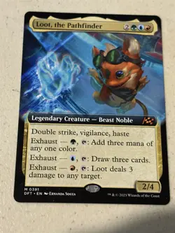 mtg borderless Loot the Pathfinder, Aetherdrift, unplayed - Image 1