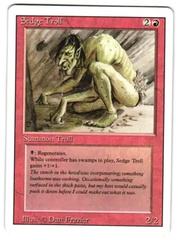MTG Sedge Troll Revised 3ED Reserved List Rare Vintage Creature Unplayed NM/LP - Image 1