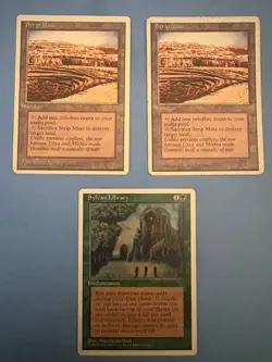 MTG 4th Edition, Sylvan Library and Strip Mine x 2! 1995 Vintage Magic! - Image 1
