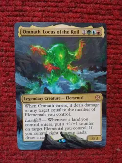 Omnath, Locus of the Roil MTG Lorwyn Eclipsed Commander Hand Painted Altered Art - Image 2