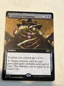 mtg borderless Cursecloth Wrappings, Aetherdrift, unplayed - Image 1