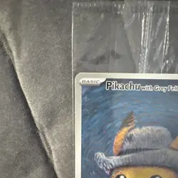 SEALED - POKEMON TCG SCARLET & VIOLET PROMO PIKACHU GREY FELT HAT - Image 3