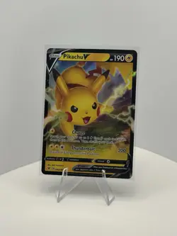Pokemon TCG Pikachu v Swsh04 Holo Card #043/185 Vivid Voltage Ultra Rare - Image 1