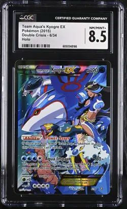 CGC 8.5 Team Aqua's Kyogre EX 2015 Double Crisis 6/34 Holo Pokemon Card - Image 1