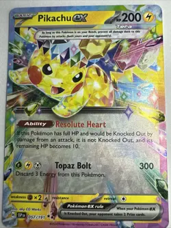 Pikachu ex 057/191 | Double Rare Pokemon Surging Sparks SV8 NM English | TCG - Image 1