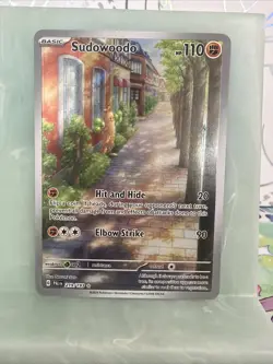 Pokemon TCG Sudowoodo 219/193 Paldea Evolved Illustration Rare 2023 NM - Image 1