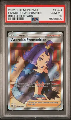 Pokemon Acerola's Premonition Brilliant Stars TG24/TG30 PSA 10 Gem Mint - Image 1