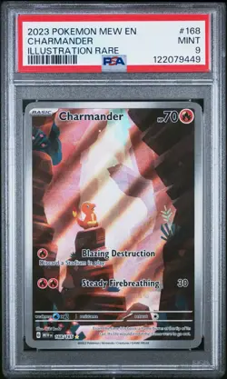 Charmander 168/165 Pokemon 151 MEW EN Illustration Rare PSA 9 - Image 1
