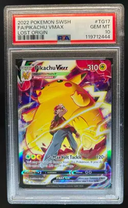 2022 Pokemon SWSH Lost Origin Pikachu VMAX Trainer Gallery #TG17/TG30 PSA 10 - Image 1