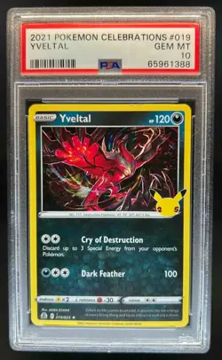 2021 Pokemon SWSH Celebrations Yveltal #019/025 PSA 10 - Image 1
