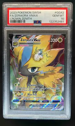 2023 Pokemon SWSH Crown Zenith Zeraora VM Galarian Gallery #GG42/GG70 PSA 10 - Image 1