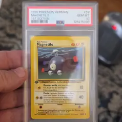 Pokemon Magnetilo 53/102 1999 German Base Set 1st Edition PSA 10 - Image 1