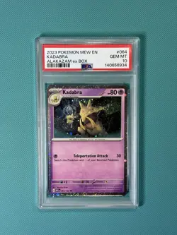 SWIRL Kadabra PSA 10 Holo 151 Promo 064/165 Alakazam ex Box Pokemon Card - Image 1