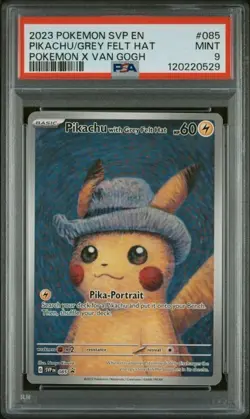Pikachu with Grey Felt Hat 085 Pokemon Van Gogh Black Star Promo PSA 9 - Image 1