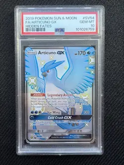 Pokemon Articuno GX Hidden Fates Full Art #SV54 PSA 10 Gem Mint - Image 1
