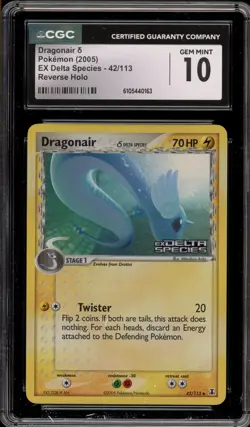 Pokemon Dragonair EX Delta Species Reverse Holo #42 CGC 10 Gem Mint - Image 1