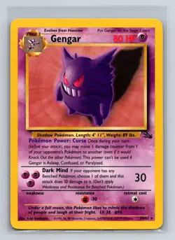 Pokemon Gengar #20/62 Fossil Set Non-Holo Rare Unlimited LP - Image 1