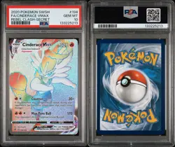 Pokemon TCG Cinderace VMAX Holo Secret Rare Rebel Clash 194/192 Rainbow PSA 10 - Image 1