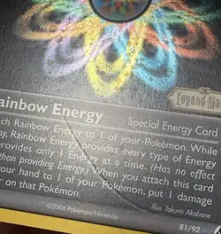 2006 Pokemon EX Legend Maker Rainbow Energy Reverse Holo #81/92 - Image 3
