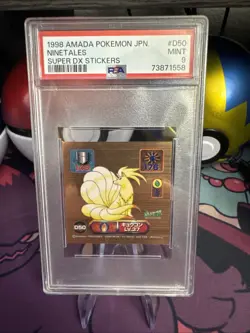 1998 Pokemon Ninetales #D50 Amada Japanese Super DX Sticker PSA 9 - Image 1