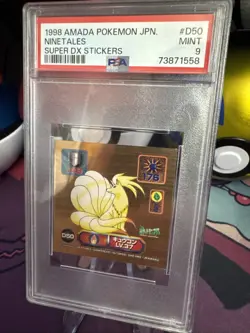 1998 Pokemon Ninetales #D50 Amada Japanese Super DX Sticker PSA 9 - Image 2