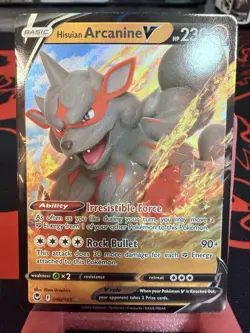 HISUIAN ARCANINE V 090/195 SILVER TEMPEST POKEMON (ULTRA RARE, NM) - Image 1