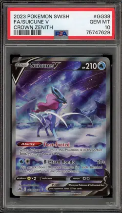 Pokemon Suicune V Crown Zenith Galarian Gallery Full Art #GG38 PSA 10 Gem Mint - Image 1