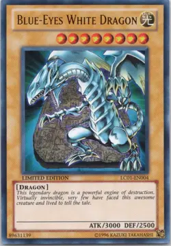 1996 TCG LIMITED EDITION BLUE-EYES WHITE DRAGON HOLO RARE #LC01-EN004 - Image 1