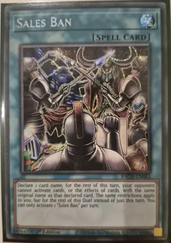 YuGiOh Sales Ban Secret Rare 1st Edition BACH-EN063 - Image 1