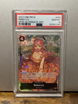 One Piece TCG Rebecca (Alternate Art) OP05-091 Awakening Of The New Era PSA 10￼ - Image 1
