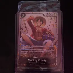 One Piece CCG Monkey.D.Luffy Character Card P-075, Power 7000, Cost 7 - Image 1
