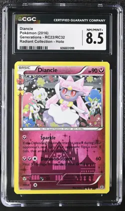 CGC 8.5 Diancie 2016 Generations RC22/RC32 Radiant Collection Holo Pokemon Card - Image 1