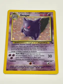 Gengar 5/62 Fossil Holo Pokemon Card. Personally owned, never played. - Image 1
