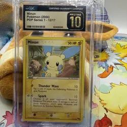 CGC Pristine 10 Minun 2004 Japanese POP Series 1 #12/17 Pokemon Card - Image 1
