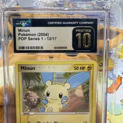 CGC Pristine 10 Minun 2004 Japanese POP Series 1 #12/17 Pokemon Card - Image 3
