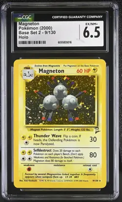 CGC 6.5 Magneton 2000 Base Set 2 9/130 Holo SWIRL Pokemon Card - Image 1