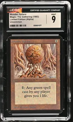 CGC 9 Wooden Sphere Magic The Gathering Limited Edition Alpha MTG Card Mint - Image 1