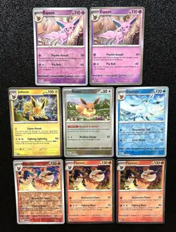 Prismatic Evolutions (8) Card Eeveelution Holo Set Pokemon Cards - NM - Image 1