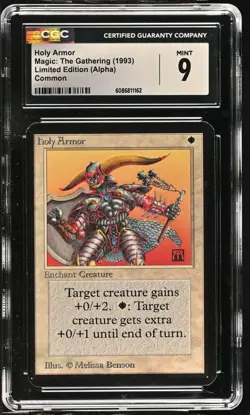 CGC 9 Holy Armor Magic The Gathering Limited Edition Alpha MTG Card Mint - Image 1