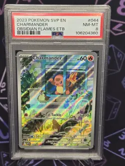 PSA 8 Charmander 044 Scarlet & Violet Promo Cards Holo Black Star Mint ETB OBF - Image 1
