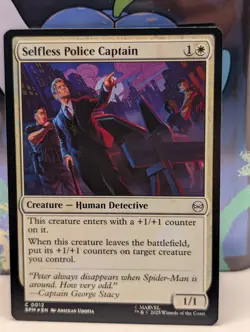 FOIL Selfless Police Captain MTG Marvel's Spider-Man Magic 12 - NM - Image 1