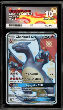 Pokemon Charizard GX Hidden Fates Full Art #SV49 ACE 10 Gem Mint - Image 1
