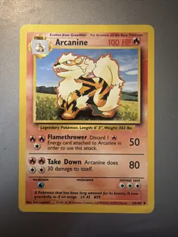 Arcanine - 23/102 - Base Set - Pokemon - WOTC - Vintage - NM - Image 1