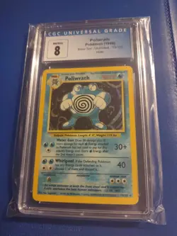 1999 Pokemon Base Set Unlimited Holo 13/102 Poliwrath CGC 8 - Image 1